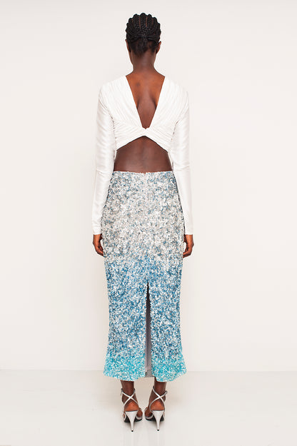 ARGENTIA EMBROIDERED LONG SKIRT