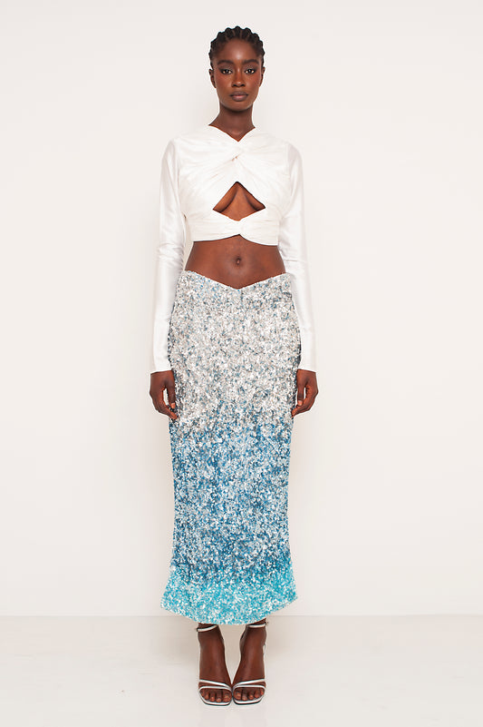 ARGENTIA EMBROIDERED LONG SKIRT