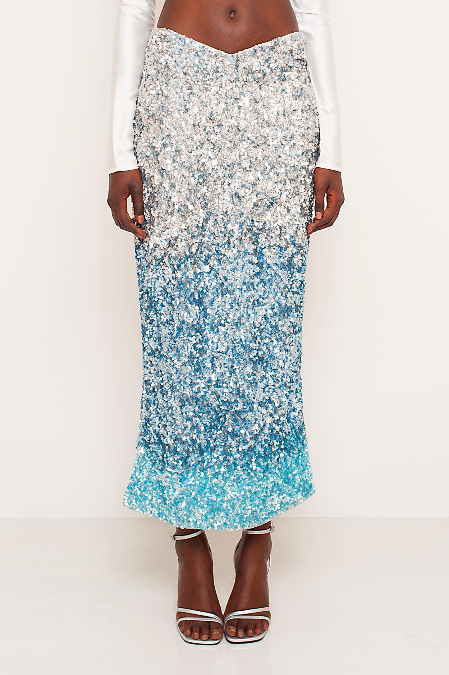 ARGENTIA EMBROIDERED LONG SKIRT